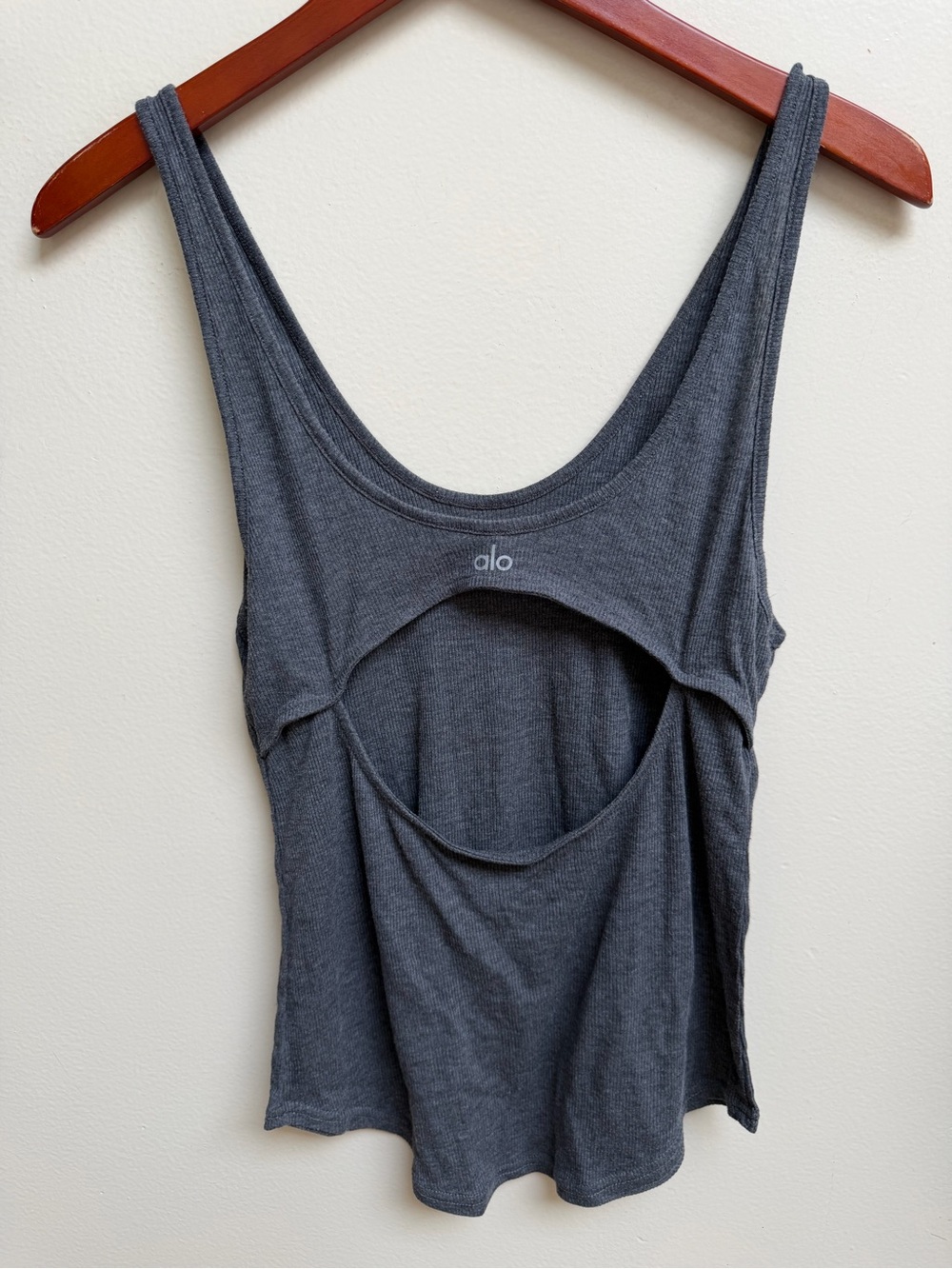 ALO Yoga Charcoal Grey Cutout Tank Top